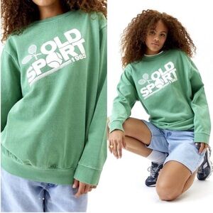NWOT Urban Outfitters Old Sport Puff Paint Crewneck Sweatshirt